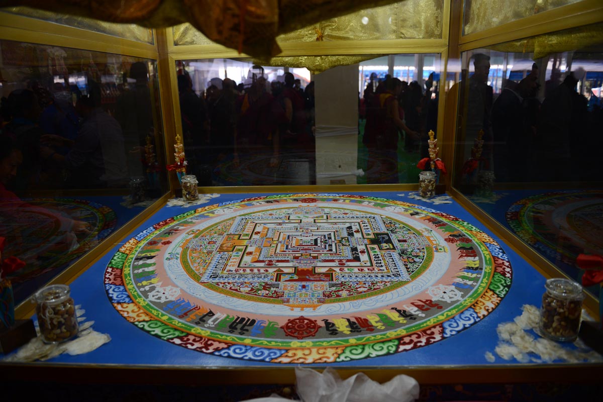 The Kalachakra Mandala during the 34th Kalachakra in Bodh Gaya, India, on 14 January 2017.
