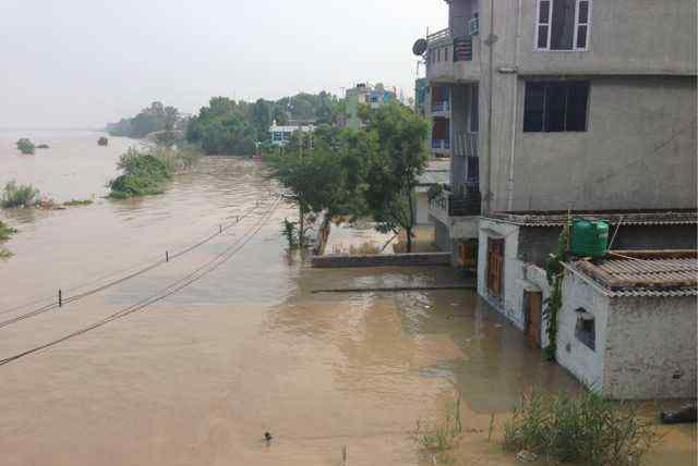 Overflowing Yamuna river floods many homes at the Tibetan camp in Majnu Ka Tilla, Delhi,