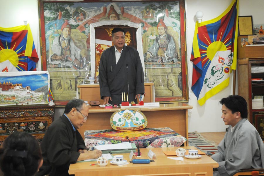 Speaker of the Tibetan Parliament-in-exile Penpa Tsering making the opening remarks at the fourth session of the 15th Tibetan Parliament-in-exile