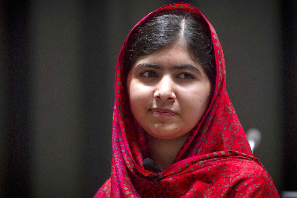 Malala Yousafzai poses for pictures during a photo opportunity at the United Nations in the Manhattan borough of New York.