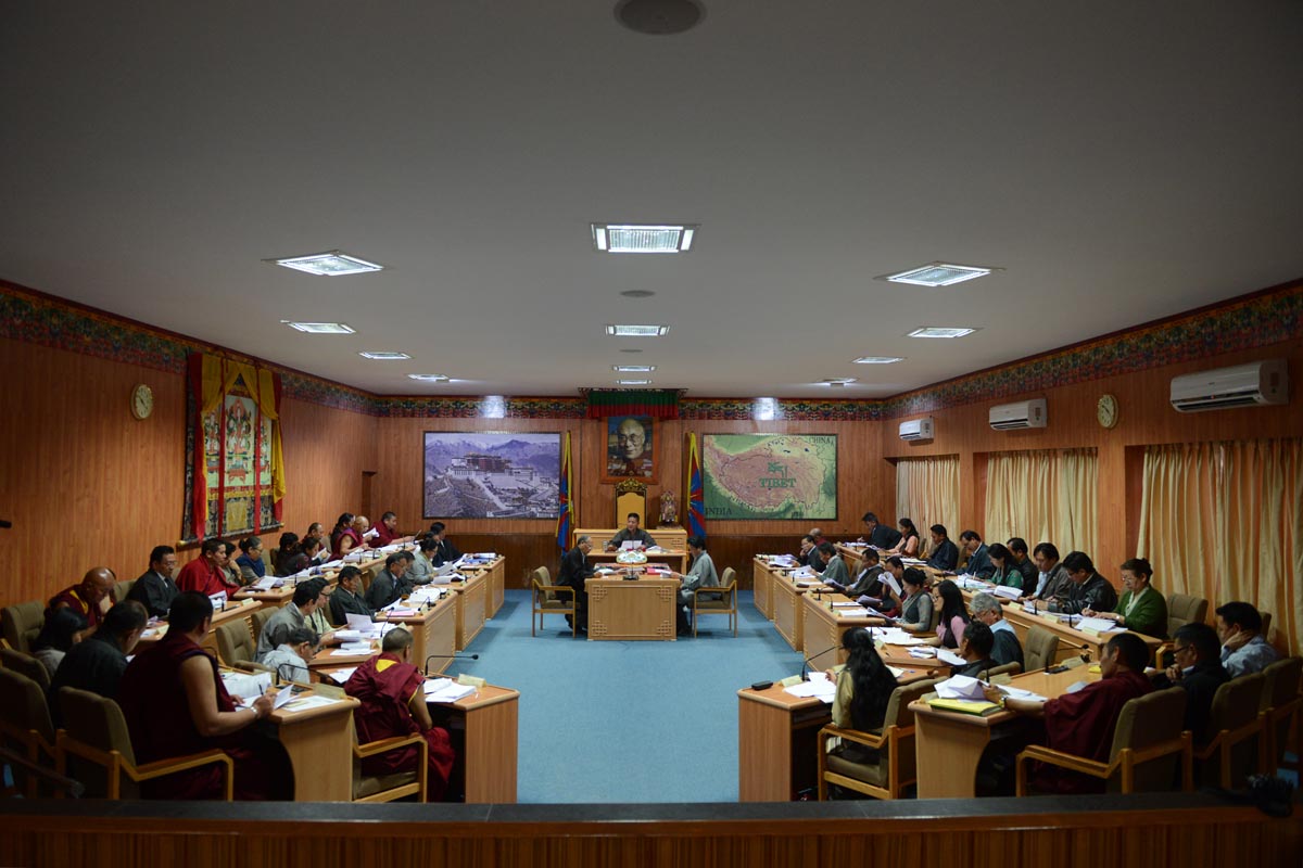 Tibetan Parliament-in-exile on the last day of the 2015-16 Budget session in Dharamshala, India, on 28 March 2015.