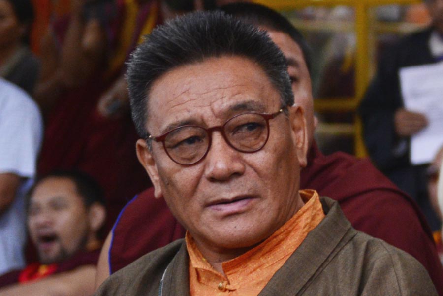 Member of Tibetan Parliament-in-exile Karma Choephel is seen on the occasion of the Dalai Lama's 78th birthday celebration at Tsuglakhang temple in McLeod Ganj, India, on 6 July 2013.