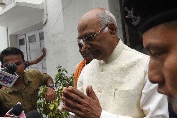 Ram Nath Kovind (C) was elected India's new president, the second time since independence that a head of state has been chosen from the bottom of the Hindu caste system.