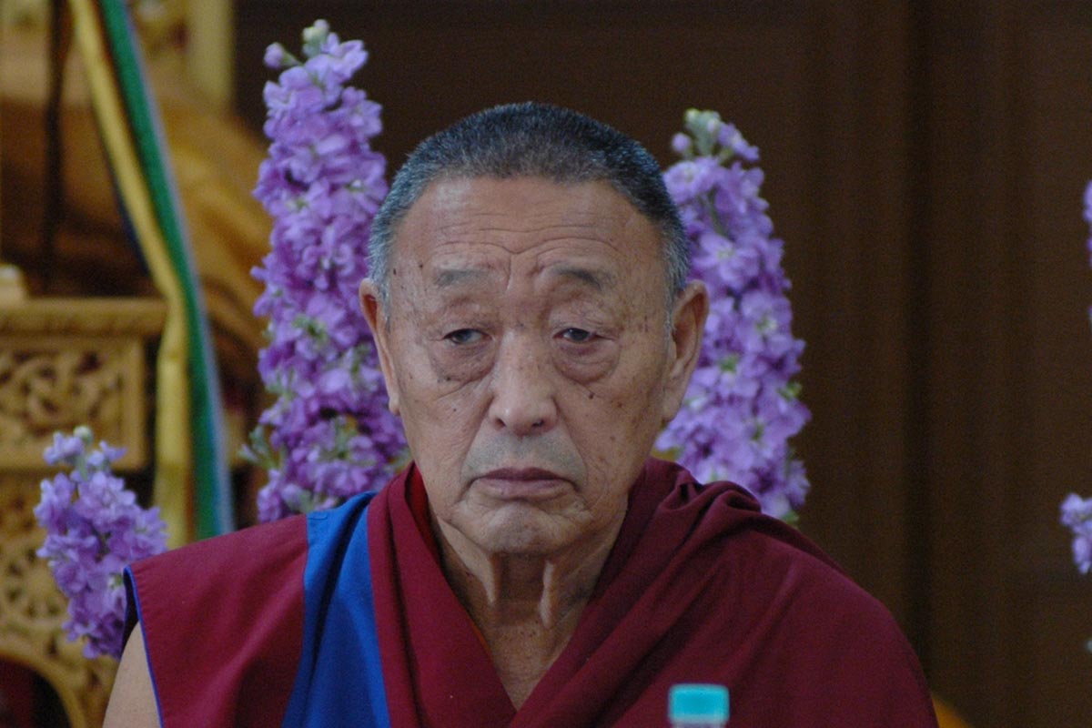 The spiritual head of Bon religion, Menri Trizin Lungtok Tenpai Nyima, is seen in a file photo taken in McLeod Ganj, India, on 8 March 2009. He died at his monastery Menri in Dolanji, India, on 14 September 2017. He was 90.