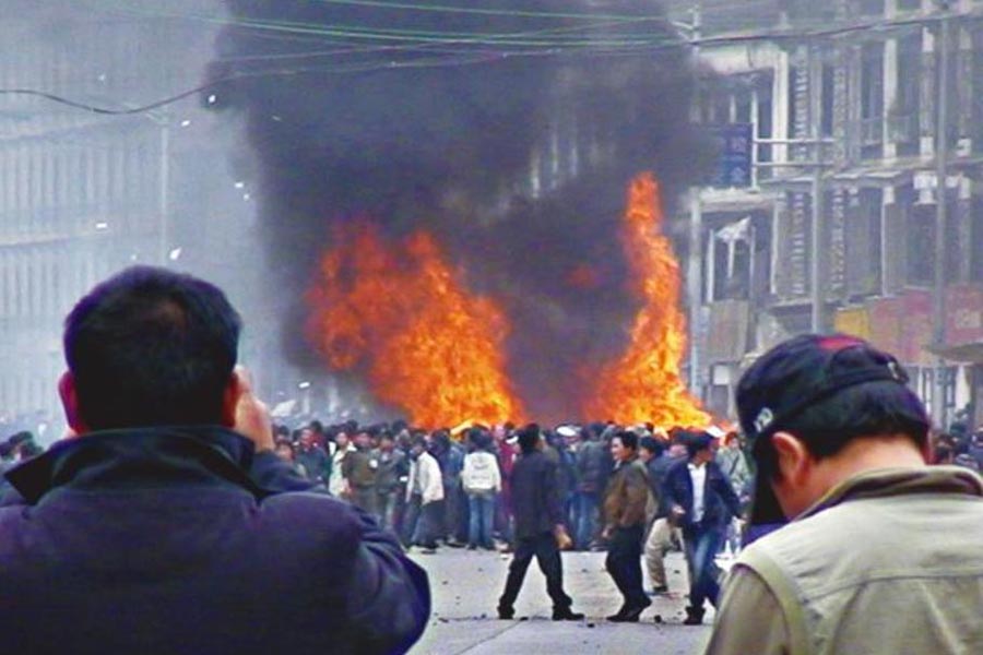 Unrests in Tibet.