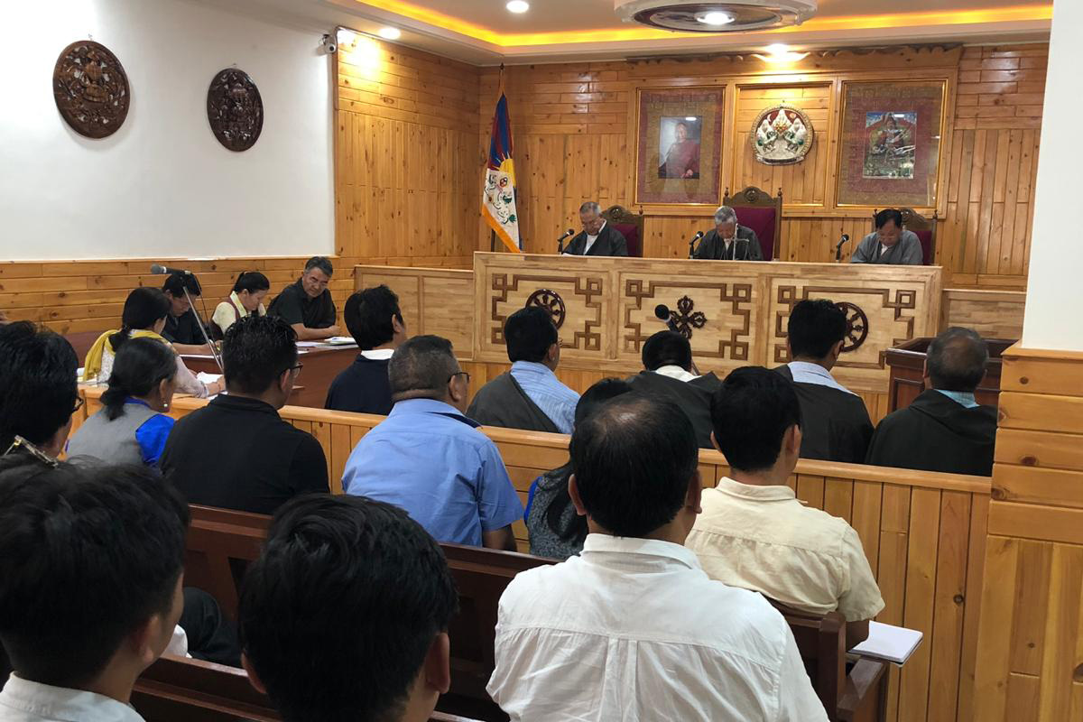 The second hearing of Case no 20, Penpa Tsering's defamation lawsuit against Lobsang Sangay and the Cabinet of the Central Tibetan Administration, on 15 June 2019.