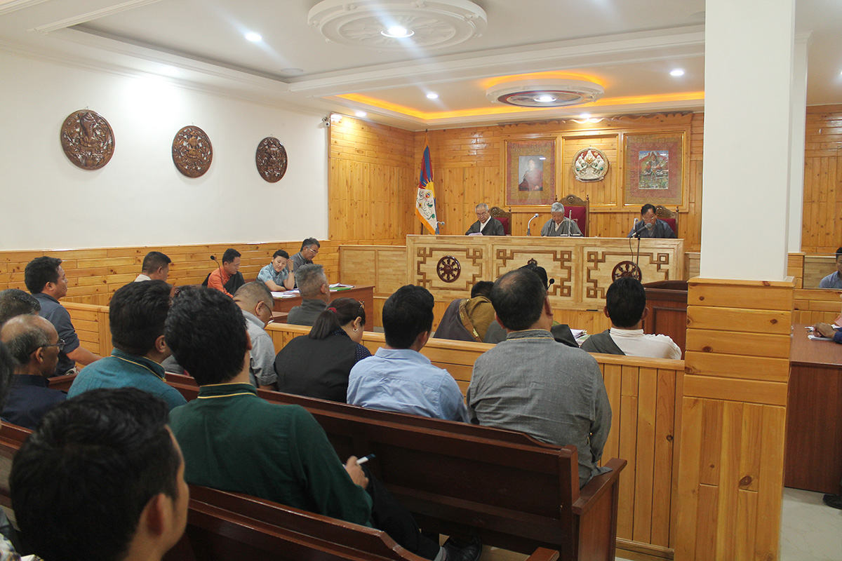 The judges of the Tibetan Supreme Justice Commission hearing Case no 20 on 10 June 2019.