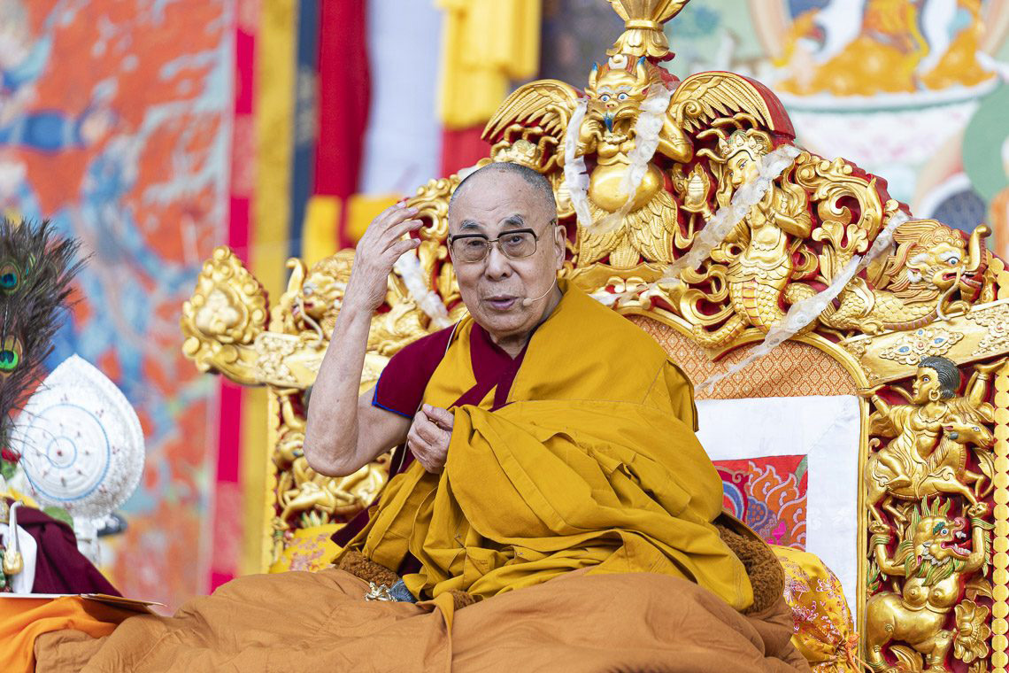 Tibetan spiritual leader the Dalai Lama gestures during a teaching session in Bodh Gaya, India, on 6 January 2020. 