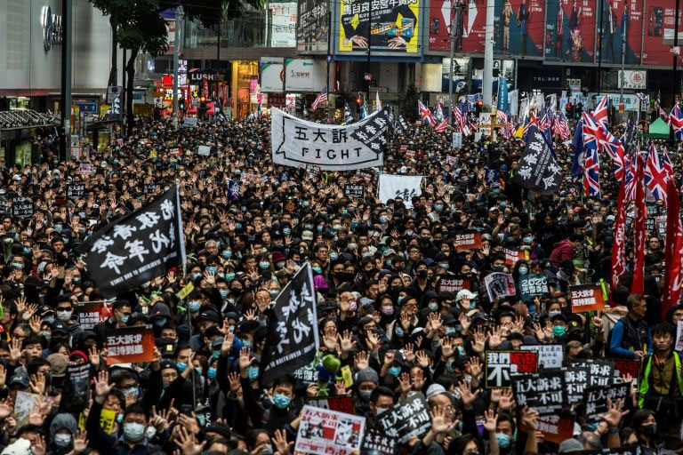 The unrest in Hong Kong was sparked last year by a proposal to allow extraditions to mainland China.