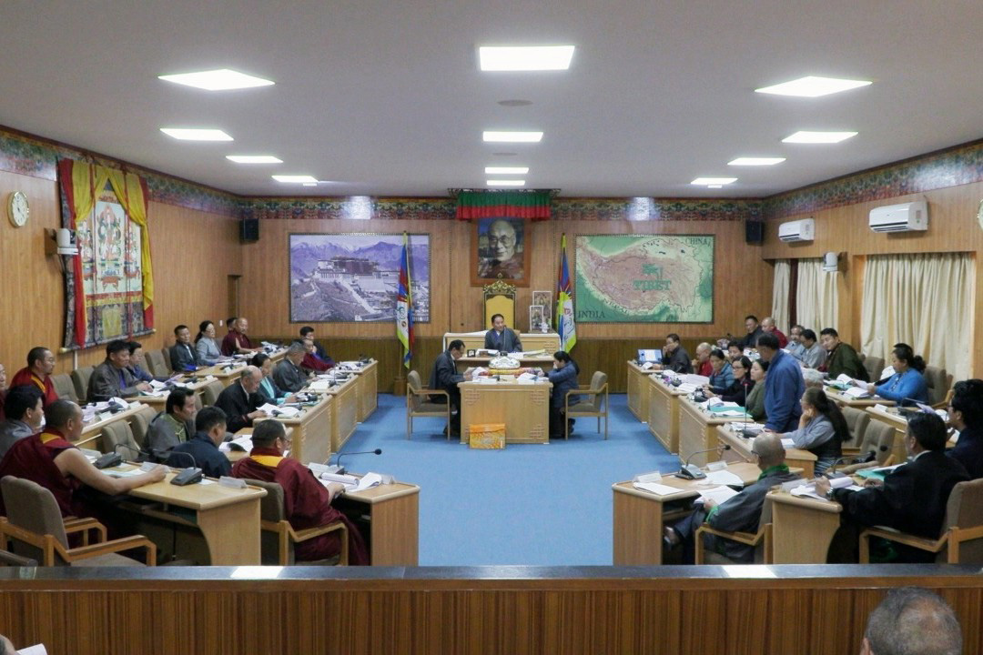 The 16th Tibetan Parliament-in-exile during its one-day session to pass the budget for the fiscal year 2020-21, in Dharamshala, India, on 17 March 2020.