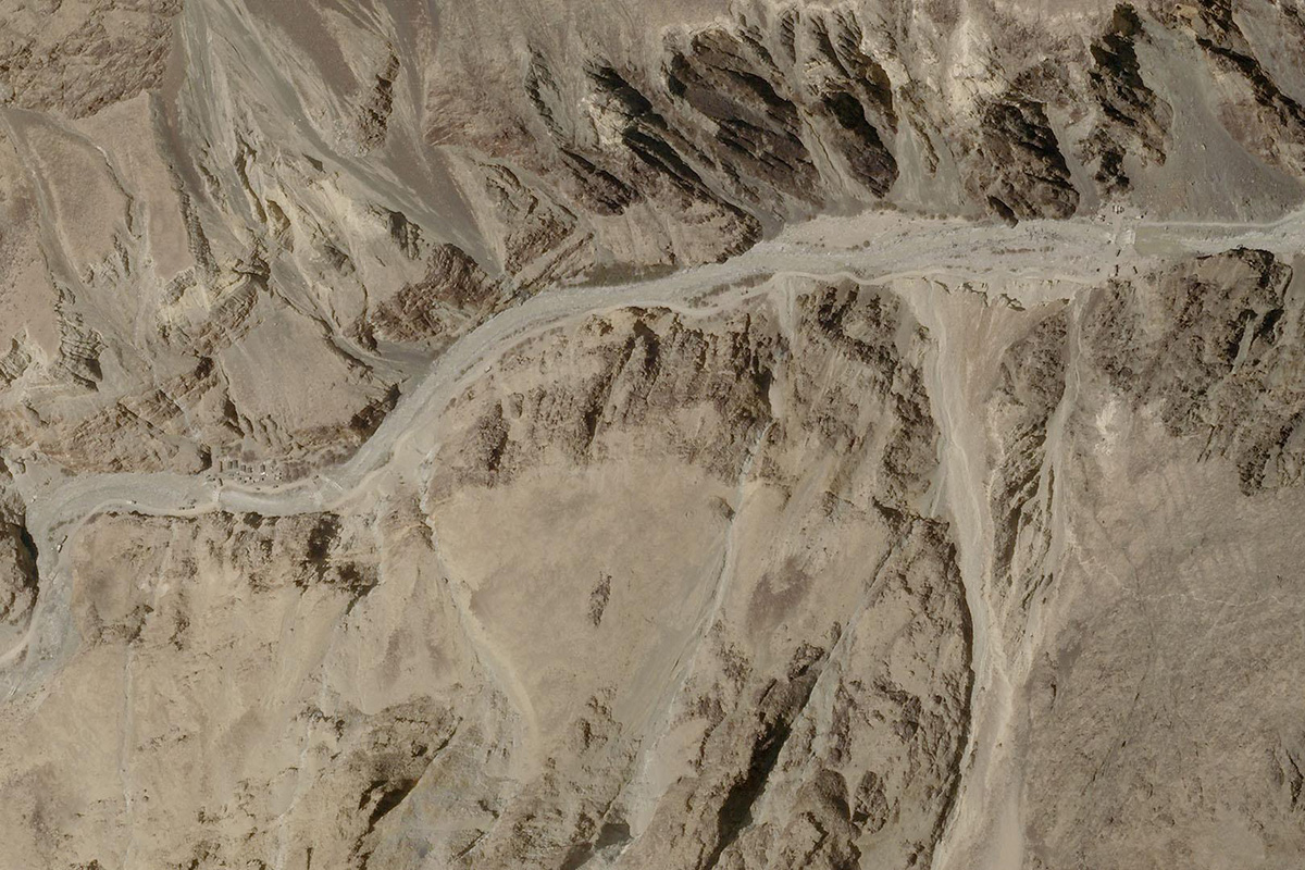 A satellite image taken over Galwan Valley in Ladakh, India, parts of which are contested with China, on 16 June 2020, in this handout obtained from Planet Labs Inc.