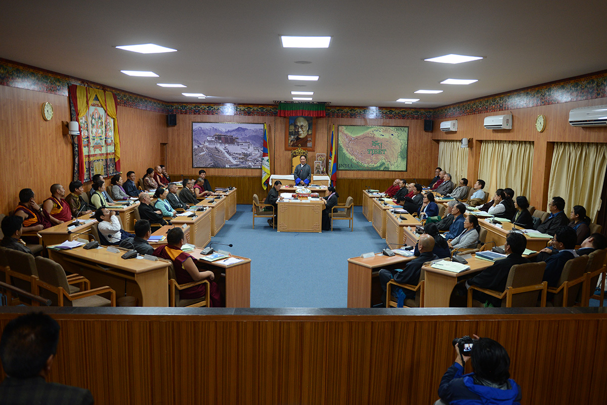 Speaker Pema Jungney announcing the closing of the 8th session of Tibetan Parliament-in-exile in Dharamshala, India, on 30 September 2019. 