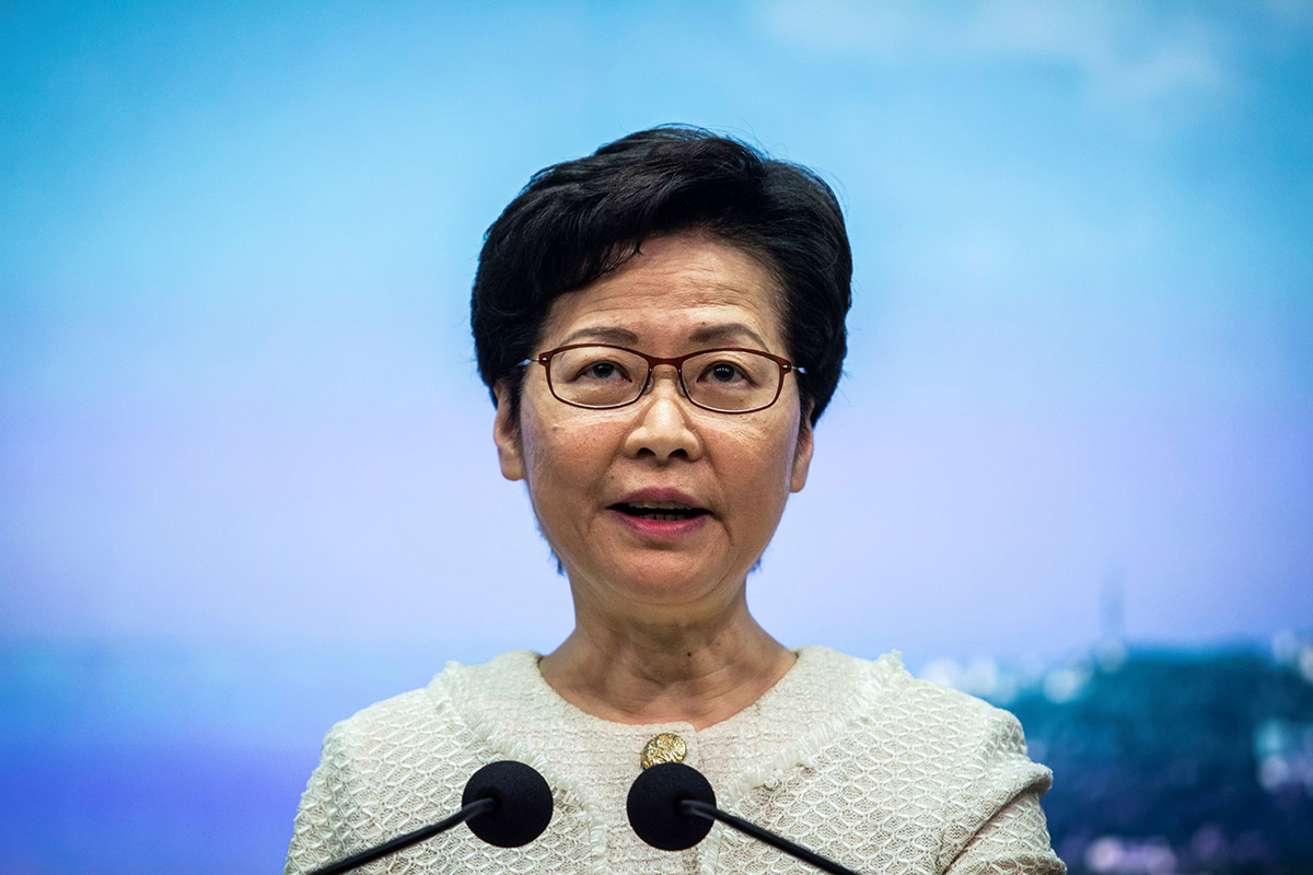 The US said Hong Kong Chief Executive Carrie Lam, pictured in July 2020, is 