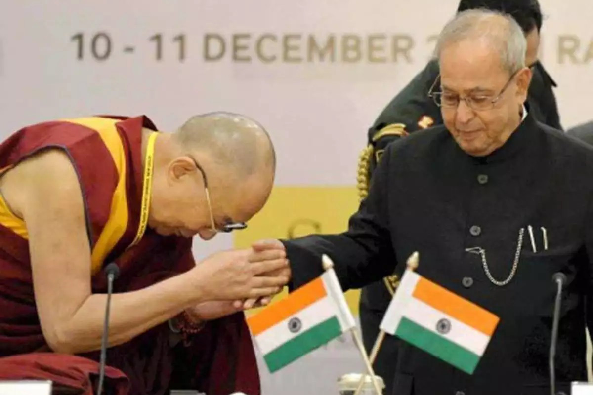 President Pranab Mukherjee with Tibetan spiritual leader the Dalai Lama during the inaugural session of Laureates and Leaders Summit for Children, at President House in New Delhi on 10 December 2016.