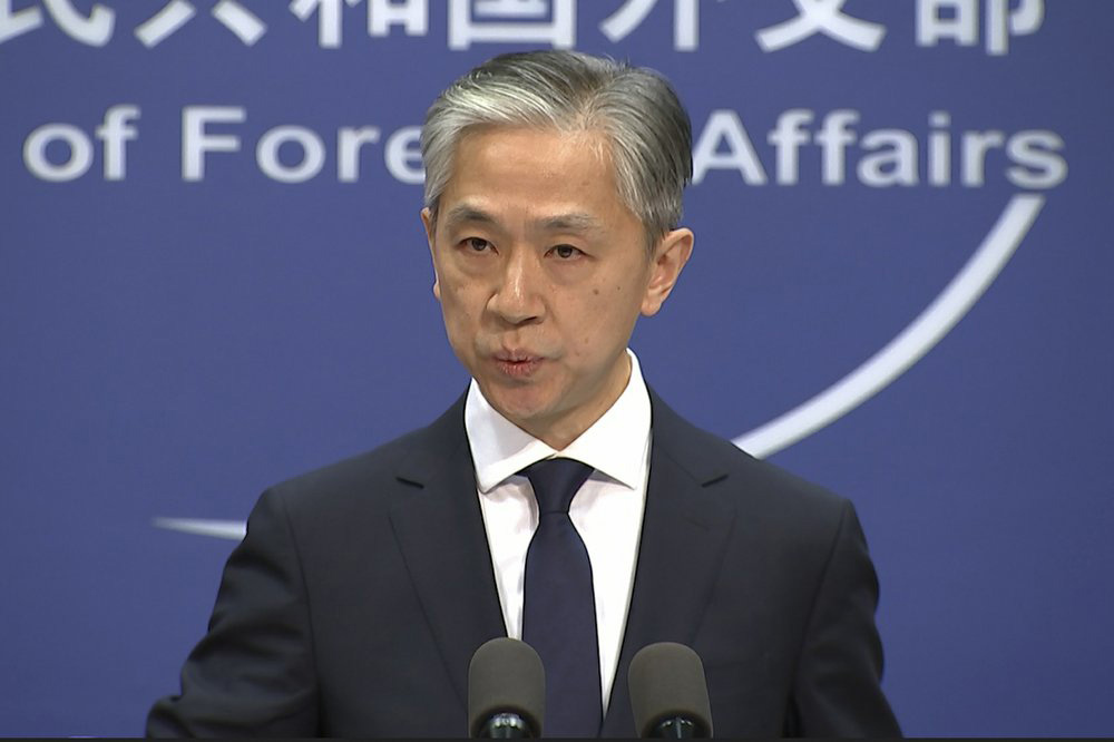 Chinese foreign ministry spokesman, Wang Wenbin, speaks during a routine press conference where he congratulated US president-elect Joe Biden at the foreign ministry in Beijing on 13 November 2020. China on Friday became one of the last major countries to congratulate Joe Biden on being elected US president.