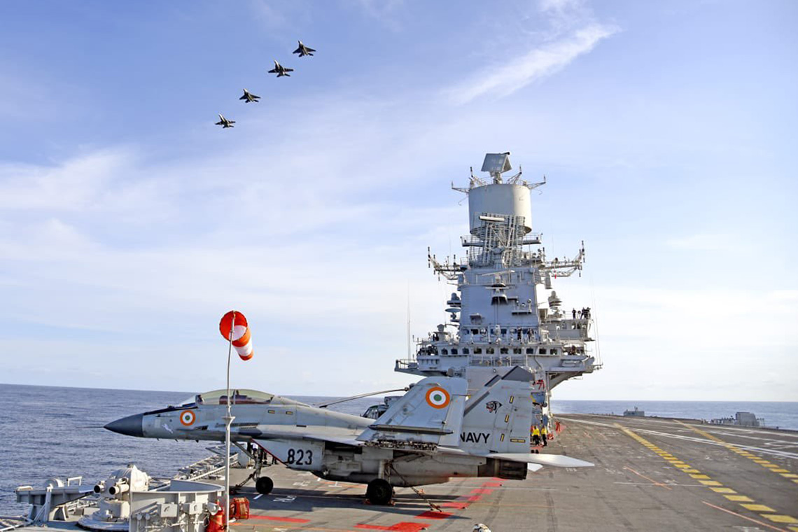 Photos of advance air operations with MiG 29Ks of Indian Navy and F-18s of the US Navy.