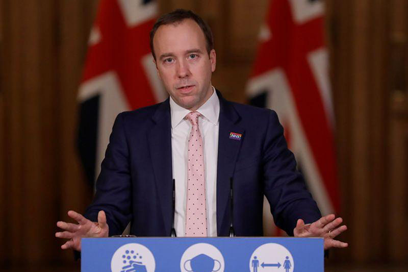 Britain's Health Secretary Matt Hancock, speaks on further restrictions to be put in place due to the ongoing coronavirus disease (COVID-19) pandemic at a news conference inside 10 Downing Street in London, Britain, on 23 December 2020.