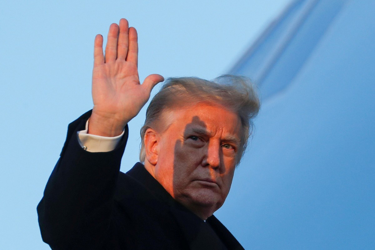 US President Donald Trump leaves Washington for his Florida residence, on 23 December 2020