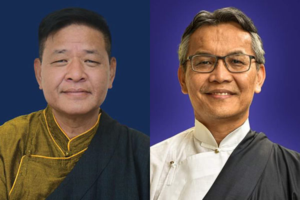 Sikyong 2021 final candidates Penpa Tsering and Kelsang Dorjee Aukatsang.