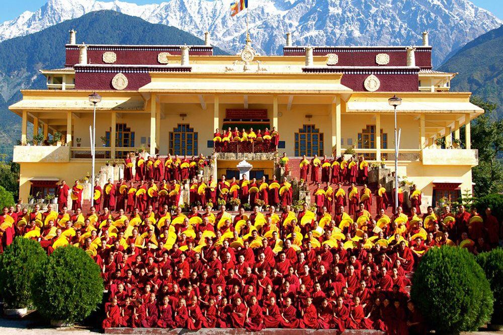 An undated file photo of monks of Gyuto Monastery in Sidhbari near Dharamshala.