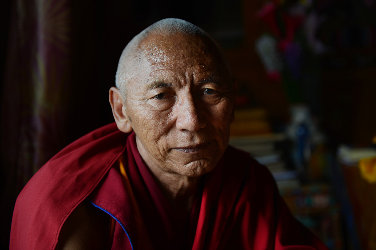 The head lama of Thiksay Monastery in Ladakh Thiksay Rinpoche is seen in a photo taken at his monastery on 3 July 2014.