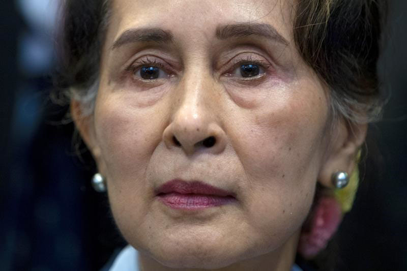 In this 11 December 2019 file photo, Myanmar's leader Aung San Suu Kyi waits to address judges of the International Court of Justice in The Hague, Netherlands. Myanmar’s Anti-Corruption Commission has found that ousted national leader Aung San Suu Kyi had accepted bribes and misused her authority to gain advantageous terms in real estate deals, government-controlled media in the military-ruled country reported Thursday, 10 June 2021.
