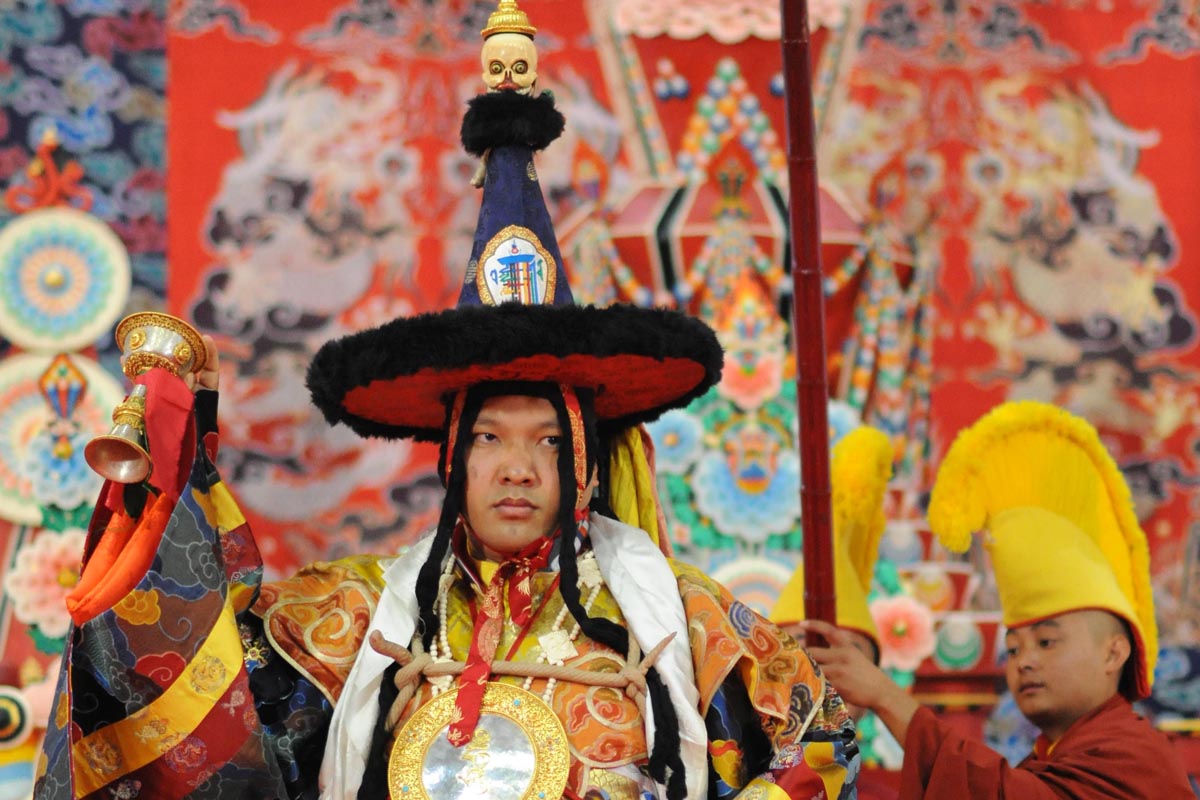 The 17th Karmapa Ogyen Trinley Dorje performs Tse Chu Cham dance