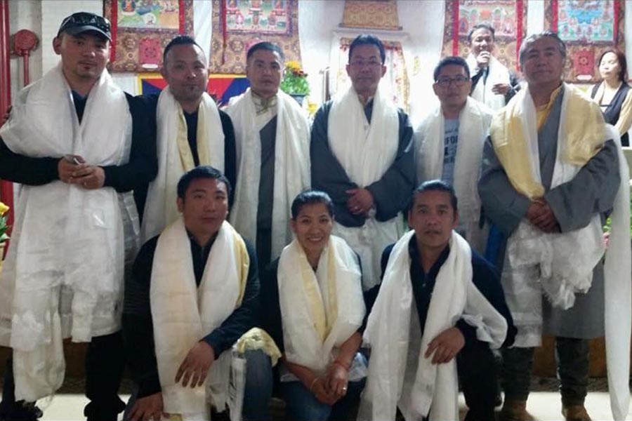 Newly elected members of the 13th New York/New Jersey Regional Tibetan Youth Congress pose for a photo after the election on 19 April 2015.